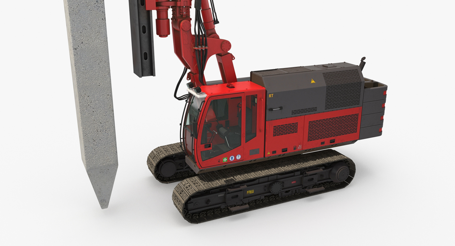 Hydraulics Pile Driver Generic Working Position 3D