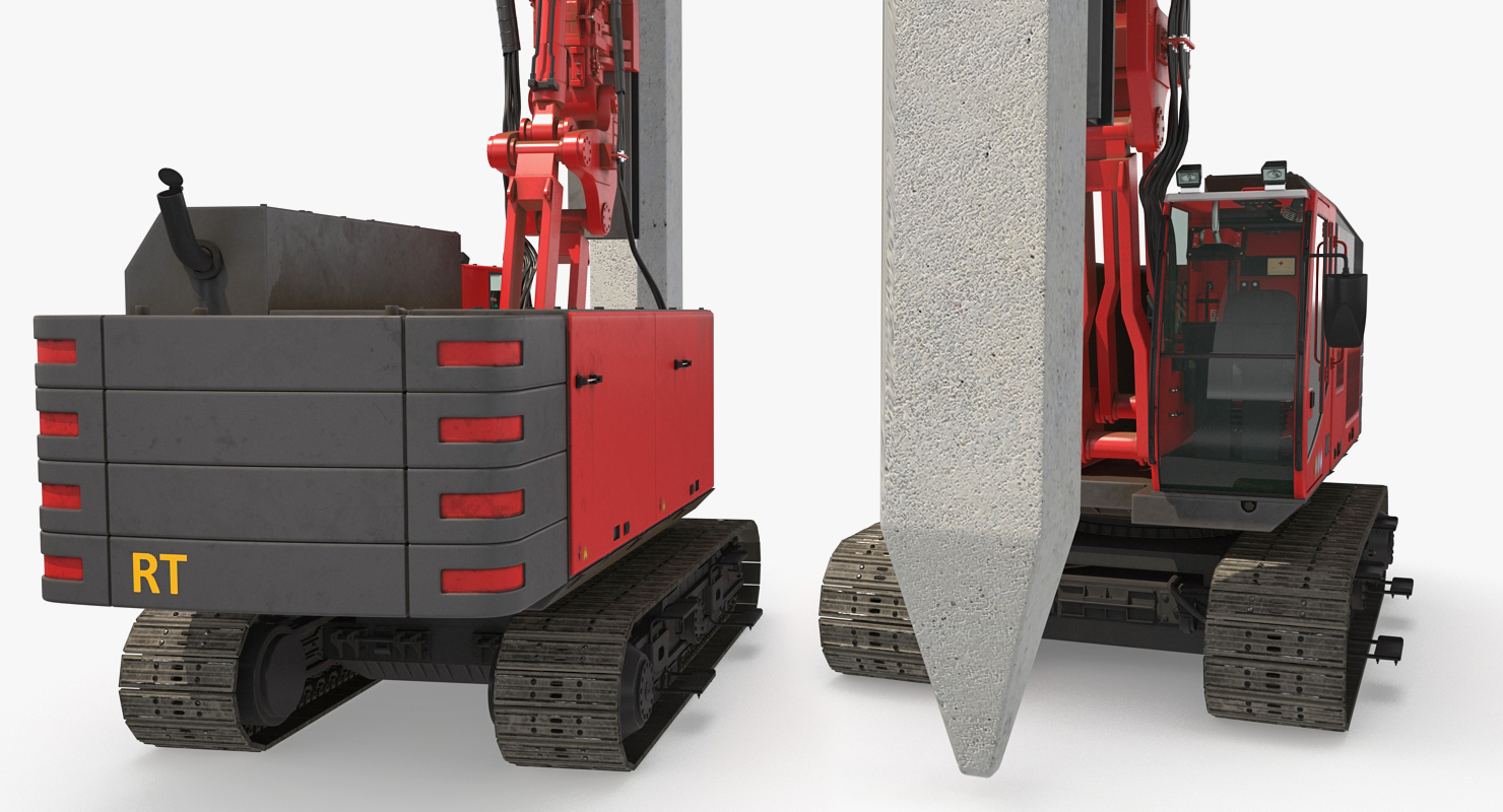 Hydraulics Pile Driver Generic Working Position 3D