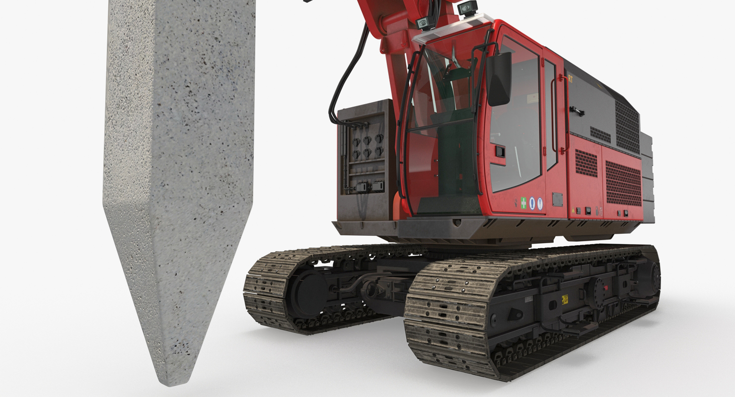 Hydraulics Pile Driver Generic Working Position 3D