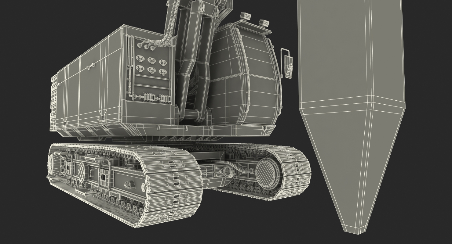 Hydraulics Pile Driver Generic Working Position 3D