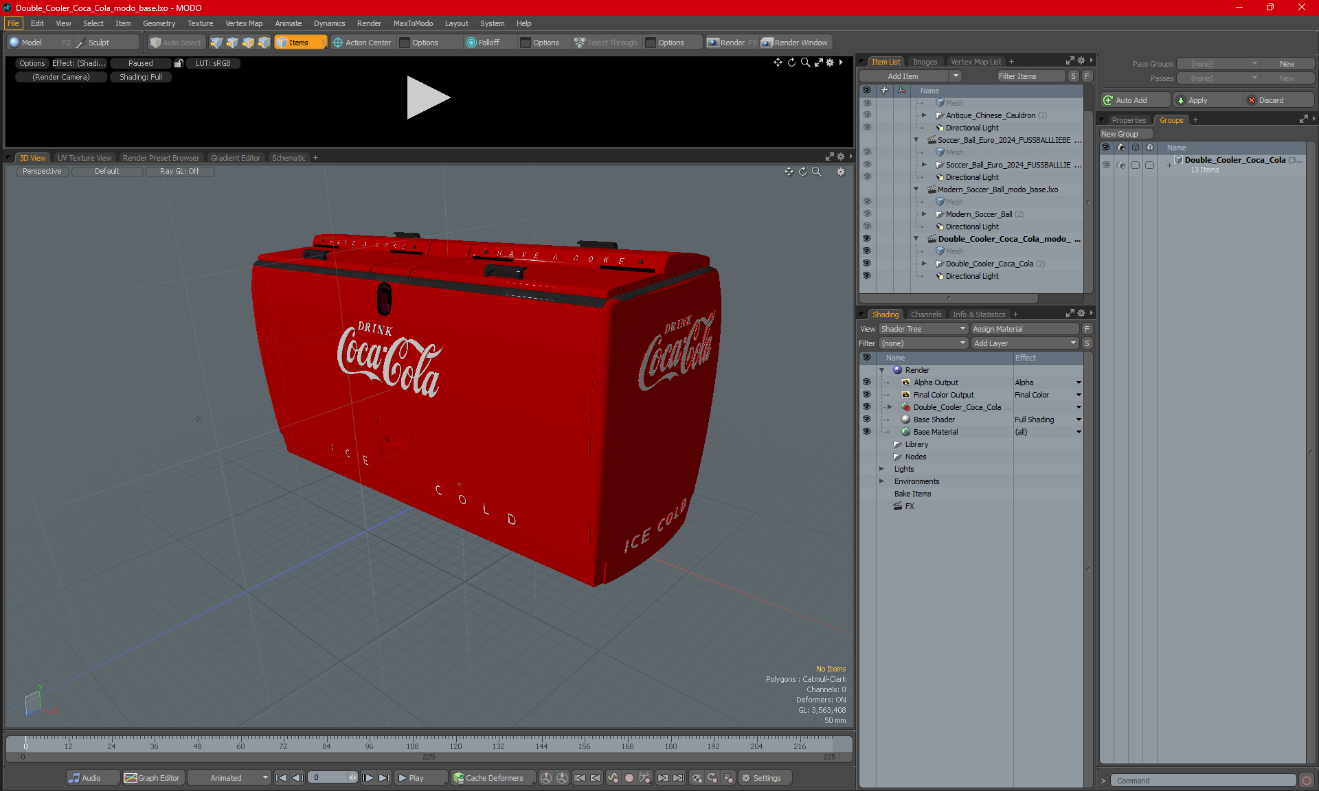 3D Double Cooler Coca Cola model