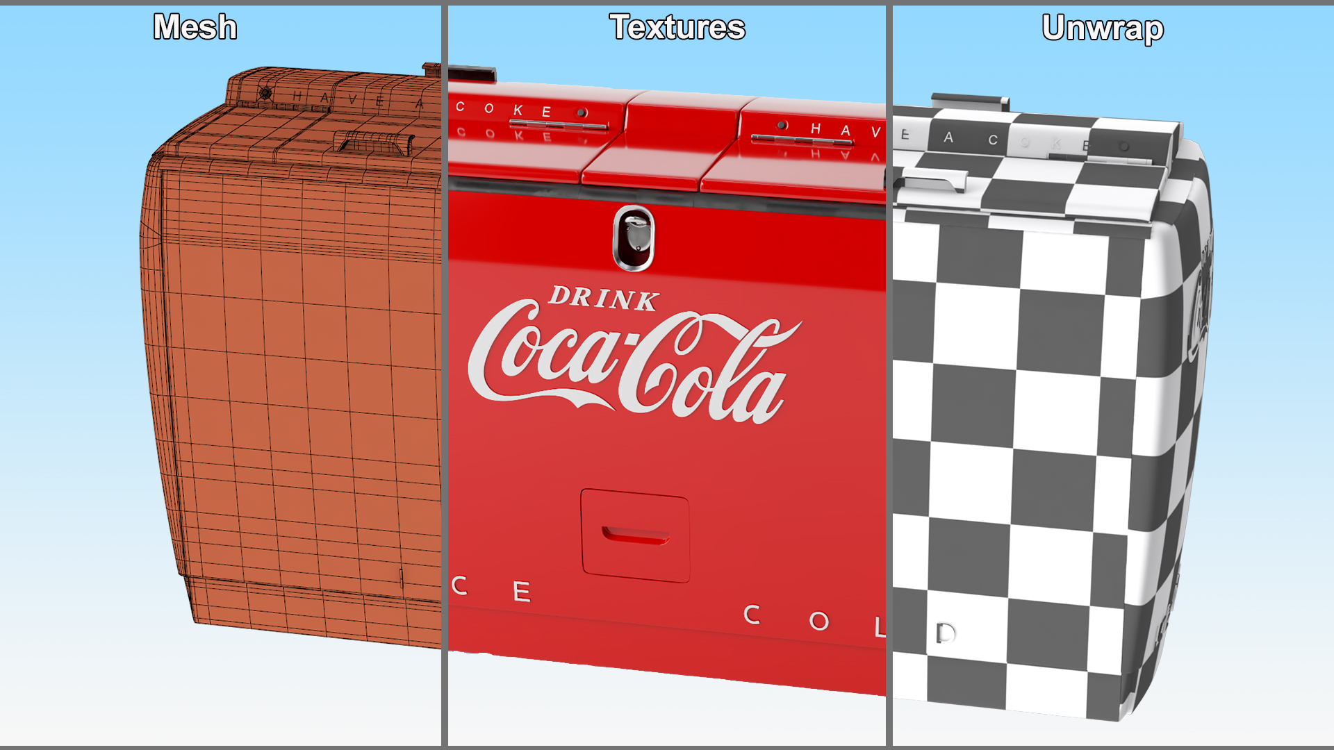 3D Double Cooler Coca Cola model