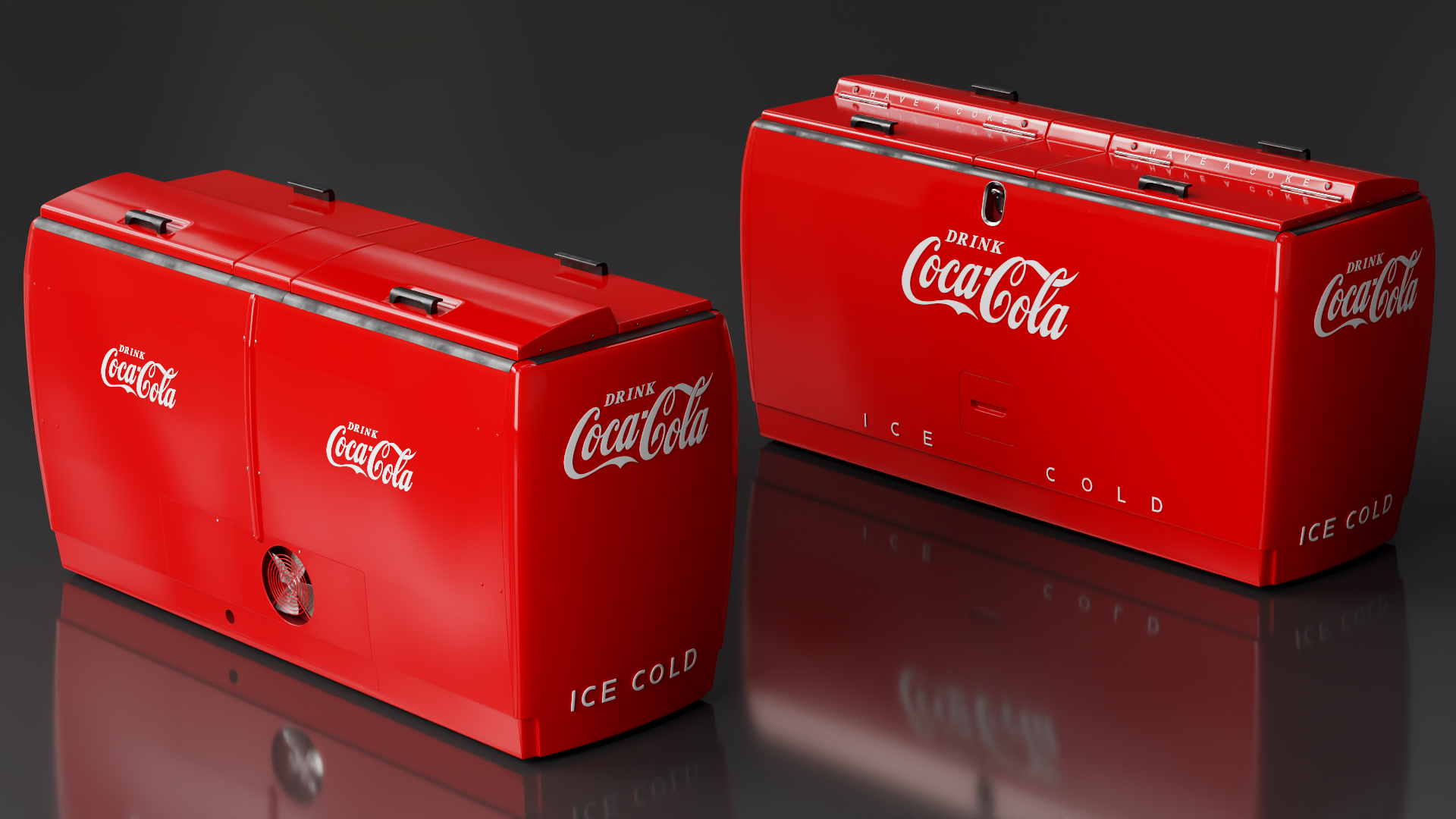 3D Double Cooler Coca Cola model