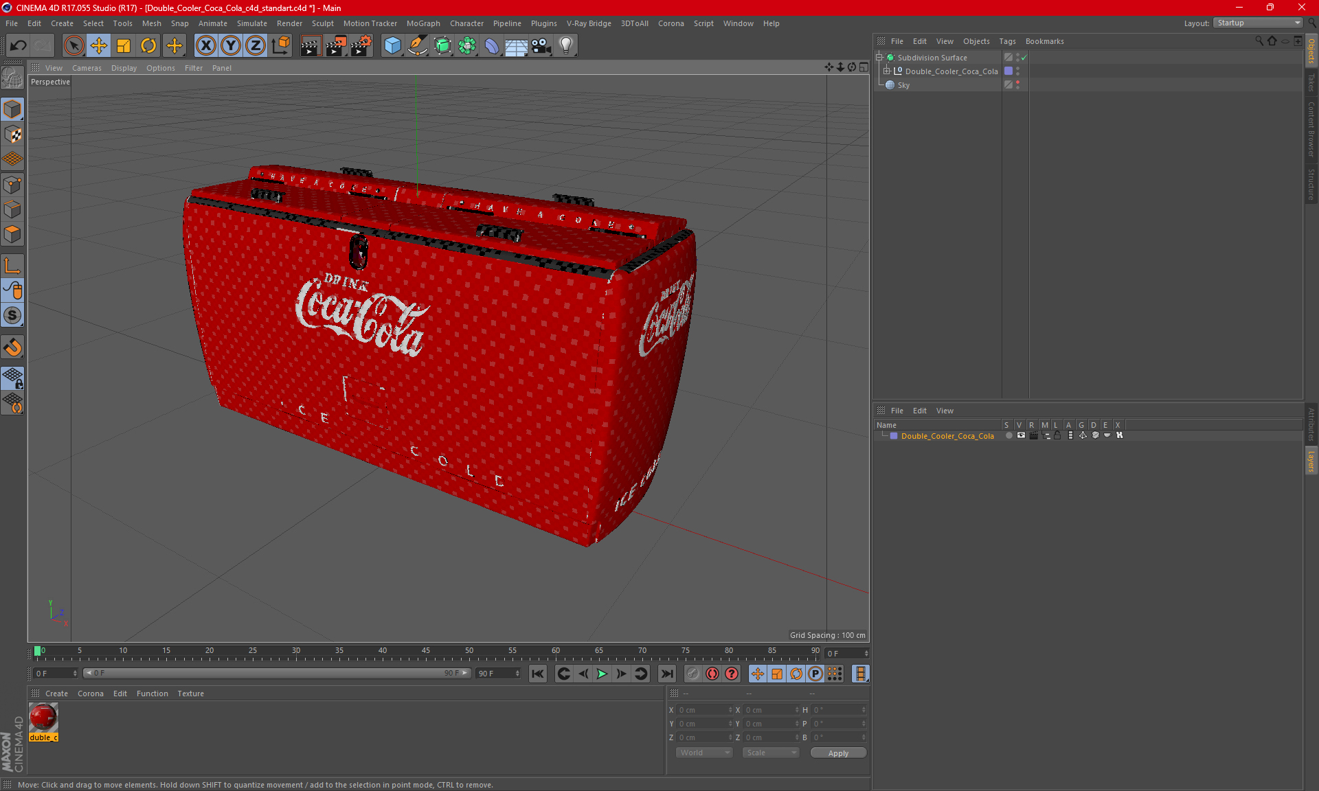 3D Double Cooler Coca Cola model