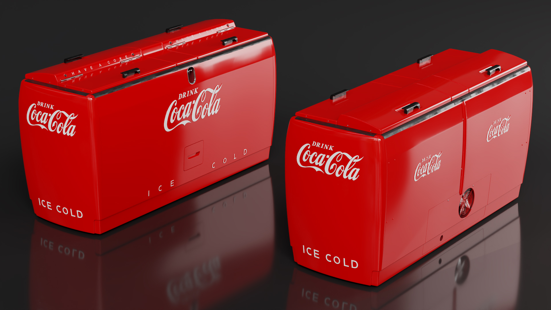 3D Double Cooler Coca Cola model