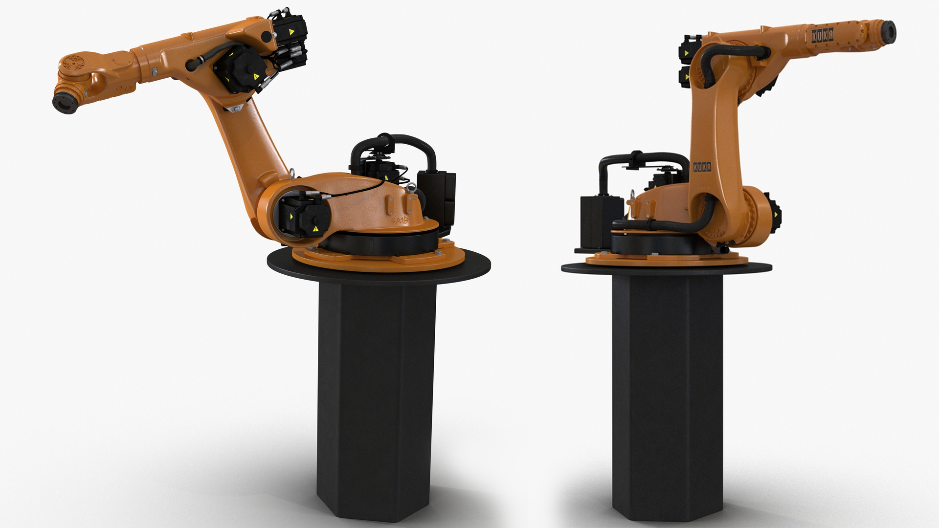 3D Industrial Robot Arm Kuka KR 60-4 on Stand Rigged for Maya model