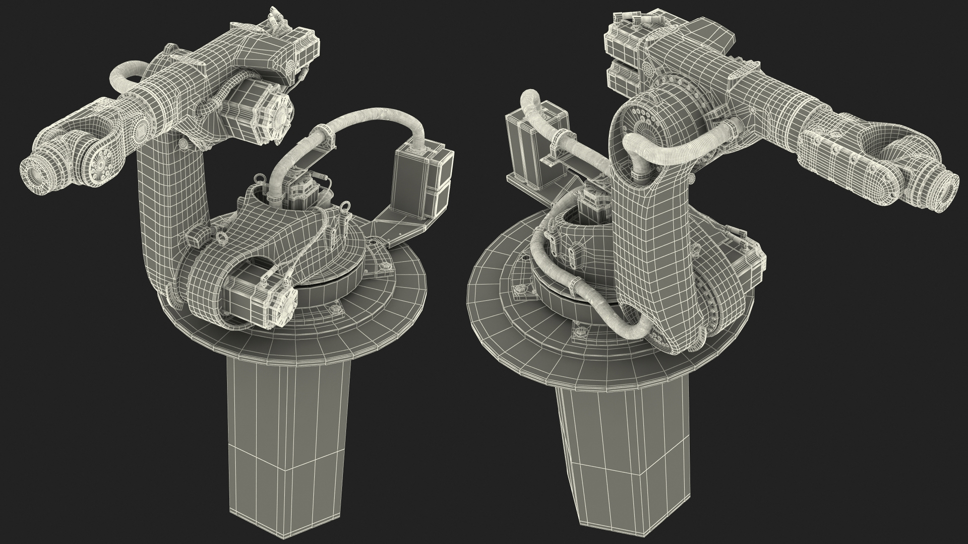 3D Industrial Robot Arm Kuka KR 60-4 on Stand Rigged for Maya model