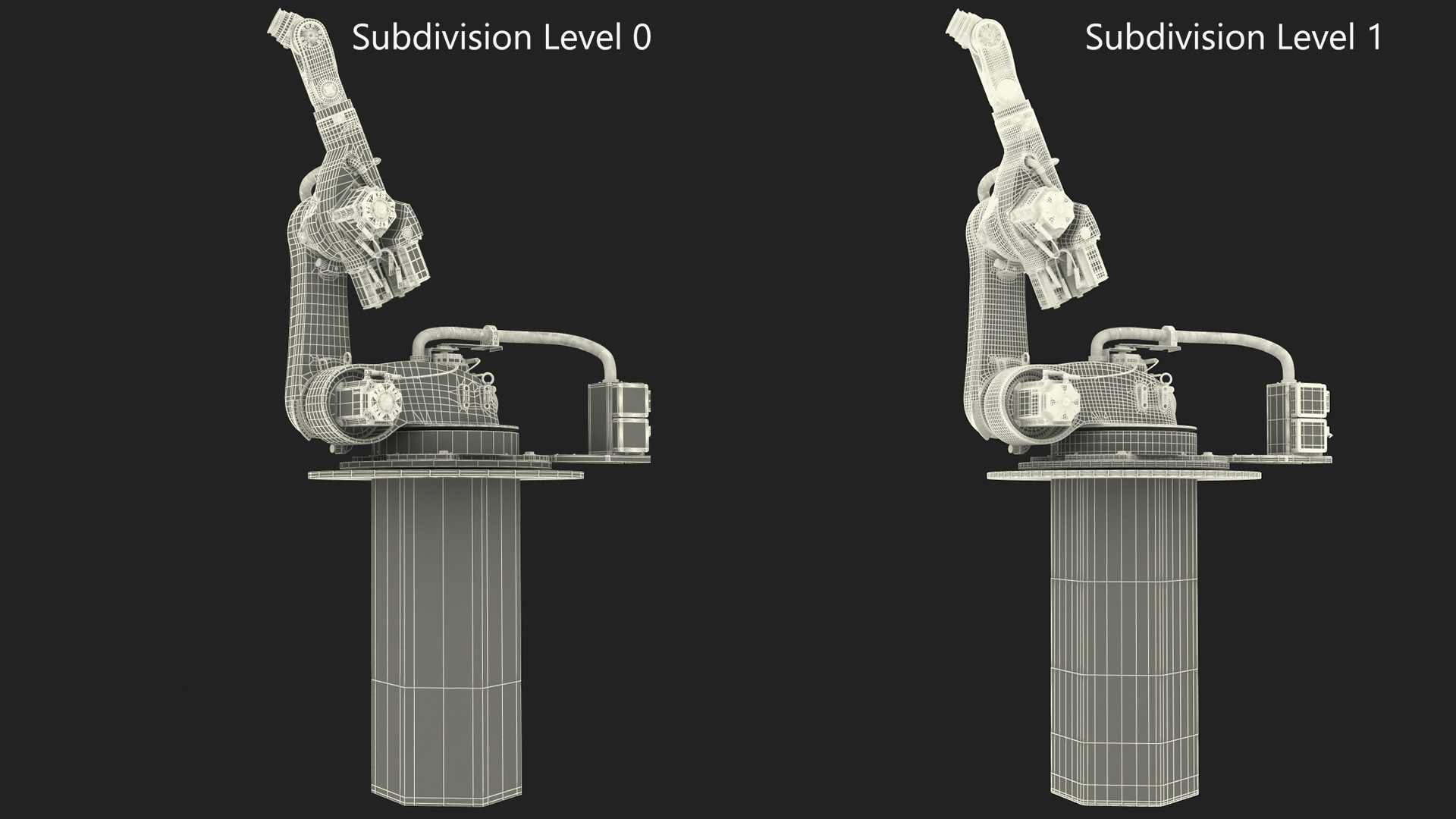 3D Industrial Robot Arm Kuka KR 60-4 on Stand Rigged for Maya model