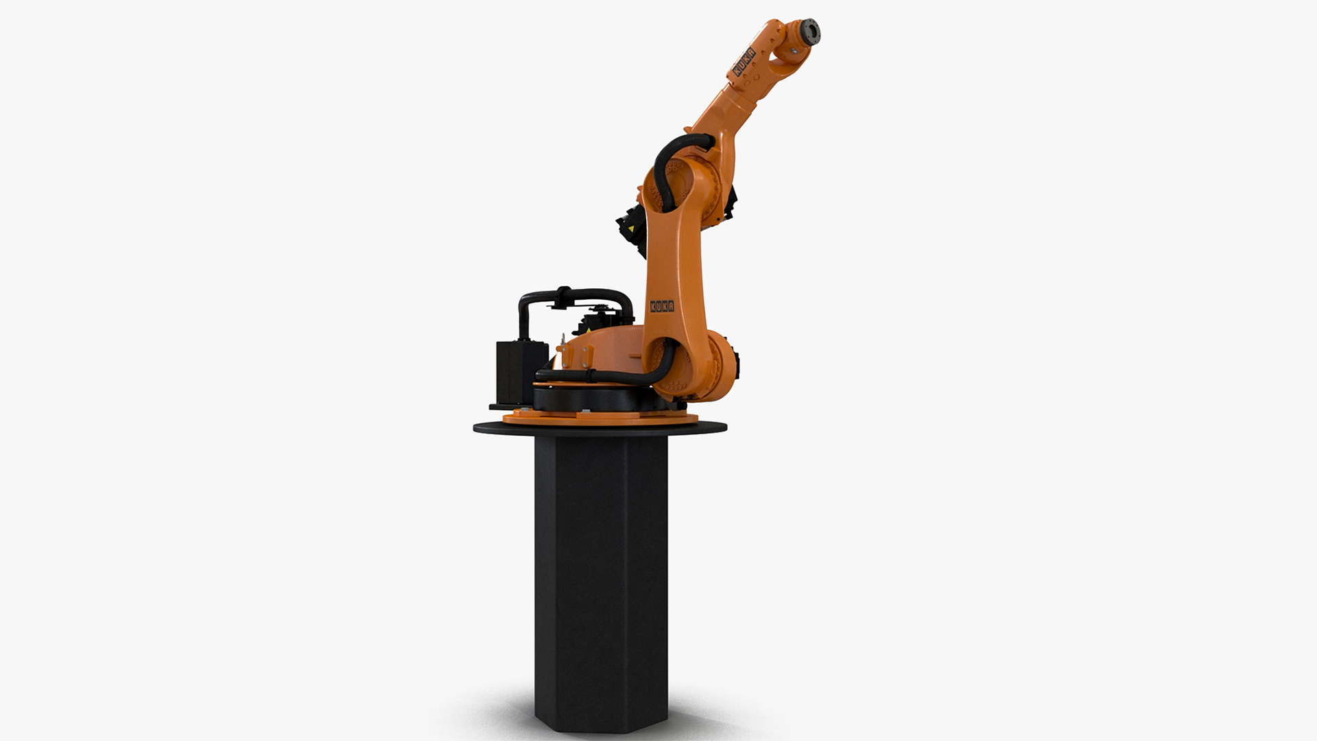 3D Industrial Robot Arm Kuka KR 60-4 on Stand Rigged for Maya model