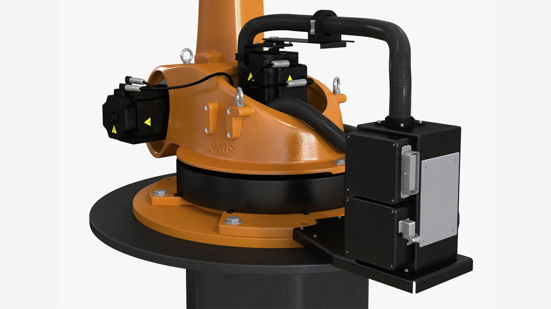 3D Industrial Robot Arm Kuka KR 60-4 on Stand Rigged for Maya model