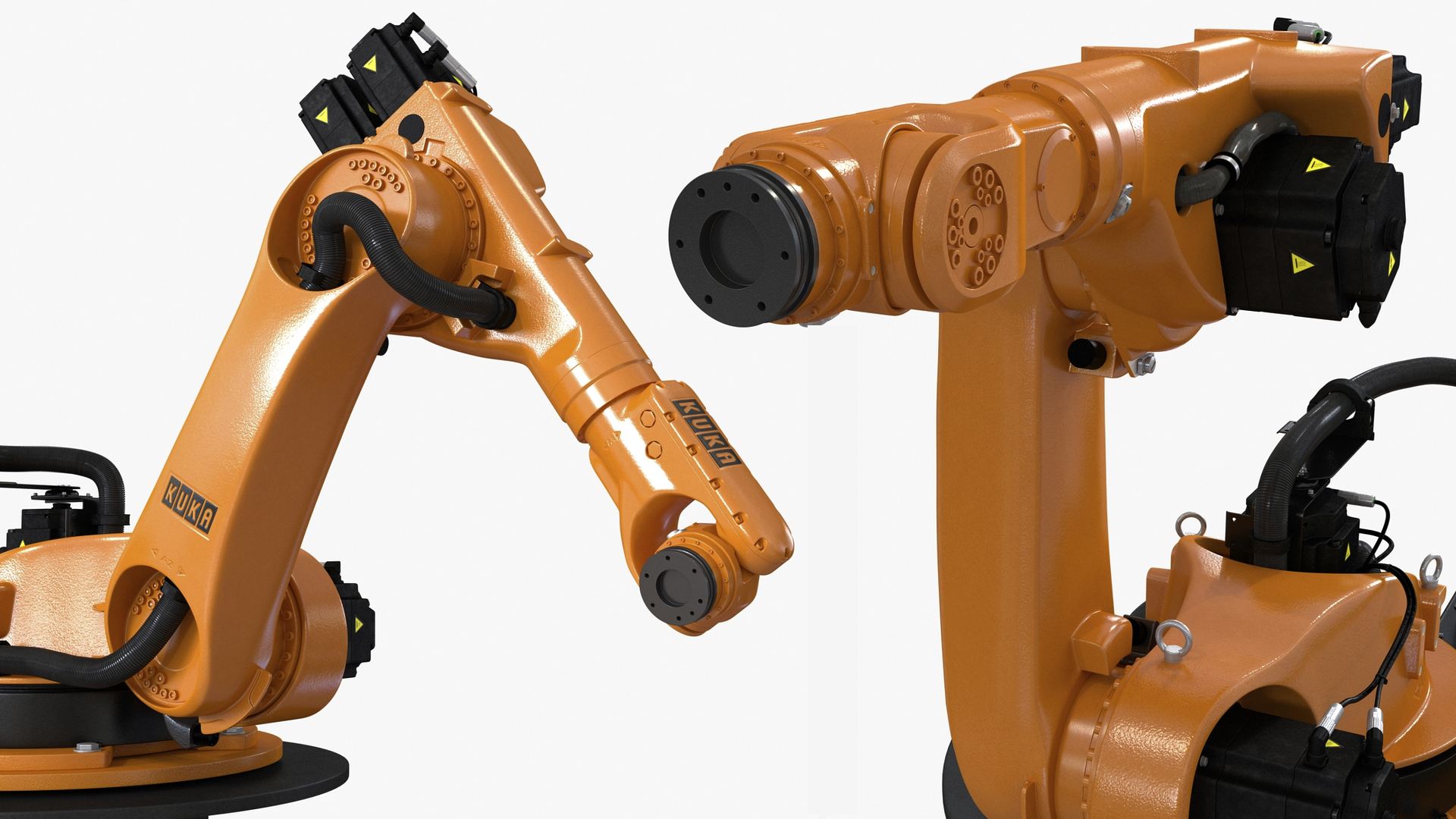 3D Industrial Robot Arm Kuka KR 60-4 on Stand Rigged for Maya model