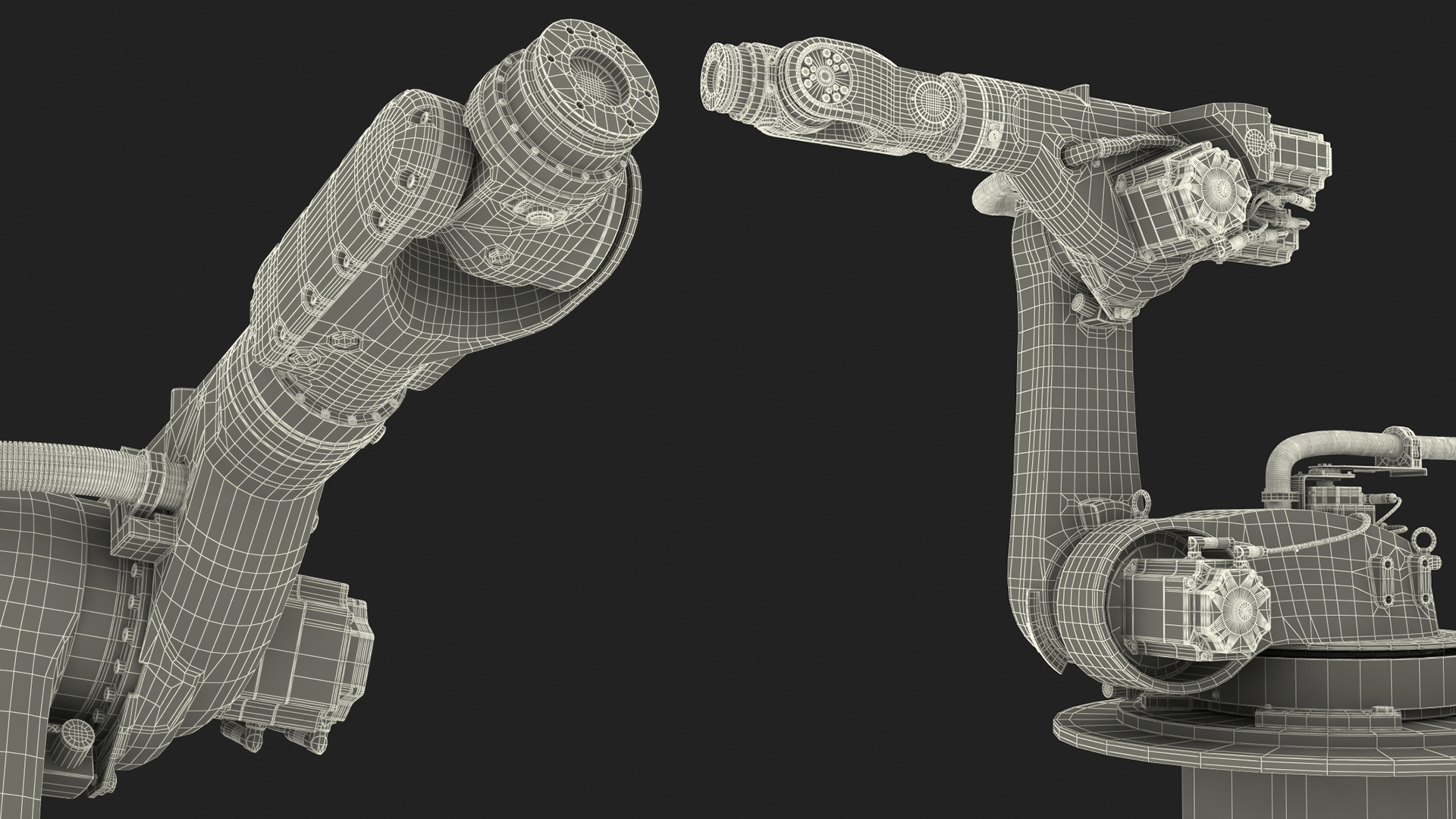 3D Industrial Robot Arm Kuka KR 60-4 on Stand Rigged for Maya model