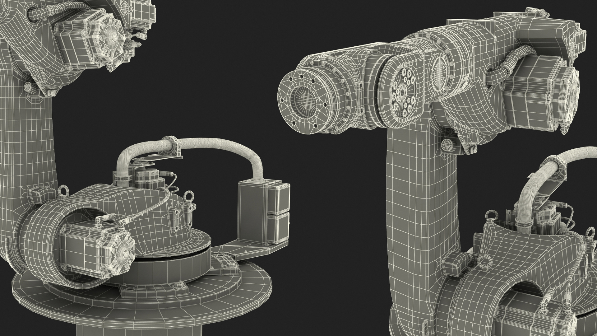 3D Industrial Robot Arm Kuka KR 60-4 on Stand Rigged for Maya model