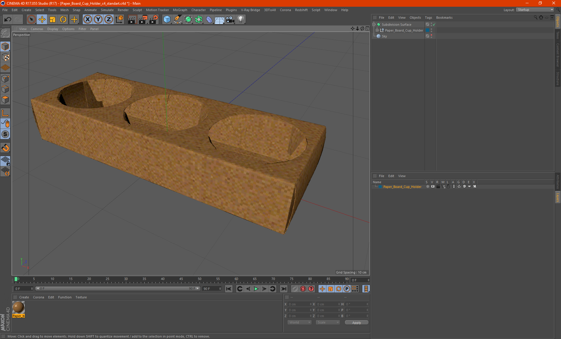 Paper Board Cup Holder 3D