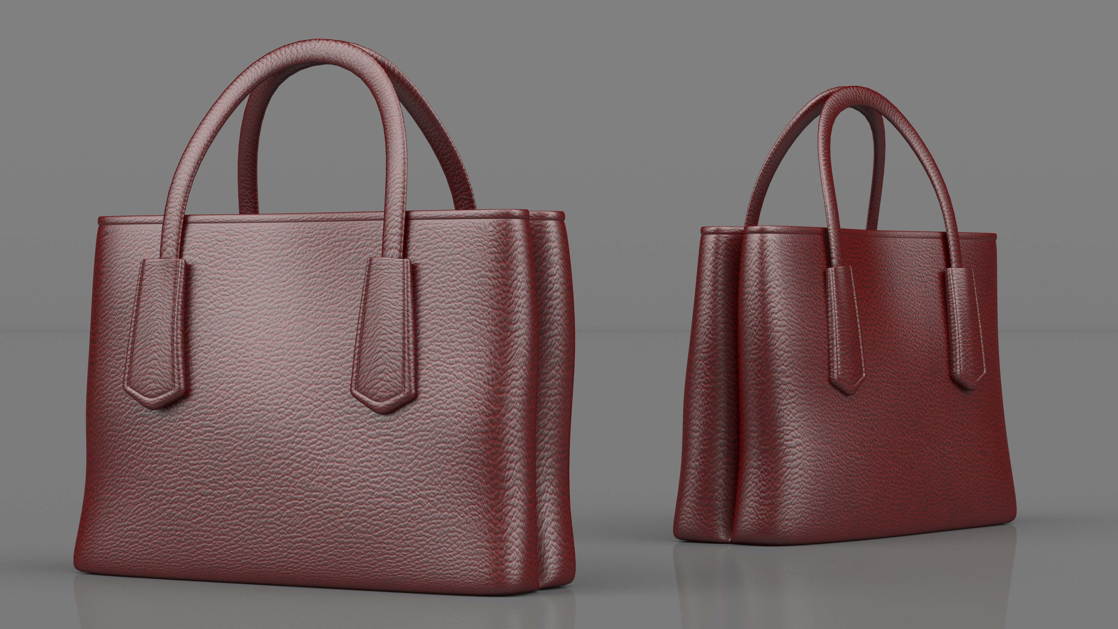 3D Women Leather Bag Brown model