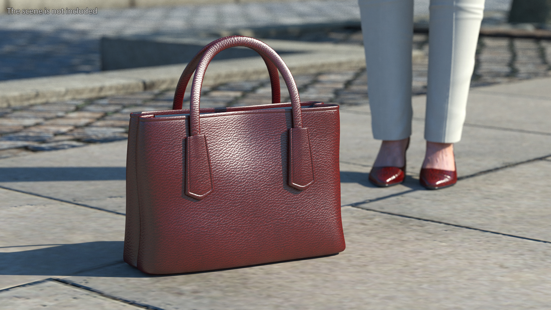 3D Women Leather Bag Brown model