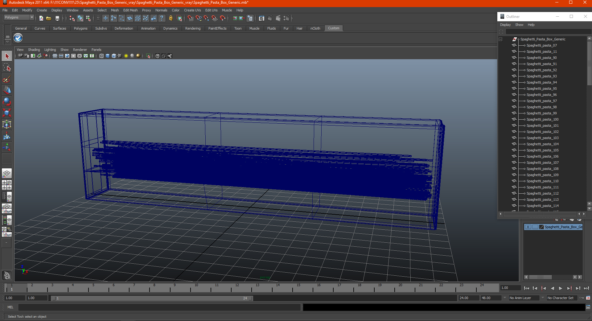 3D Spaghetti Pasta Box Template model