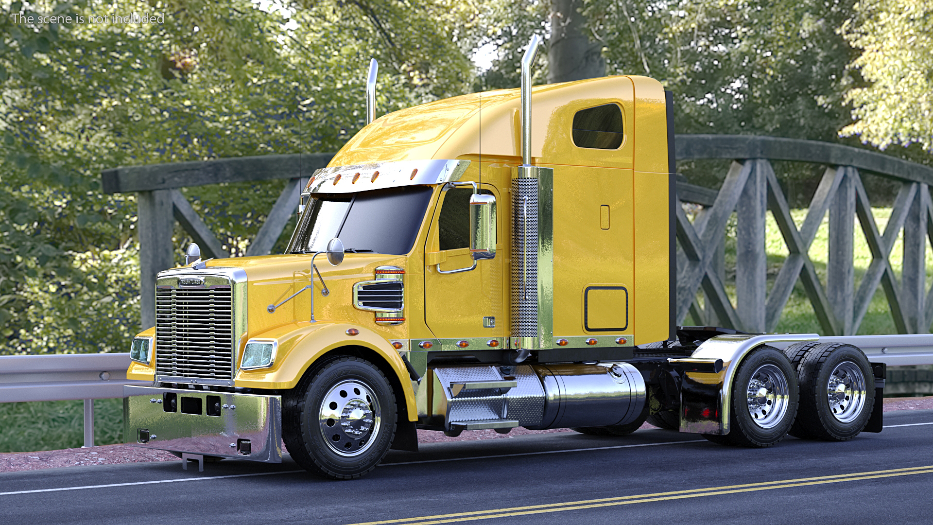 3D model Freightliner 122SD Truck Simple Interior