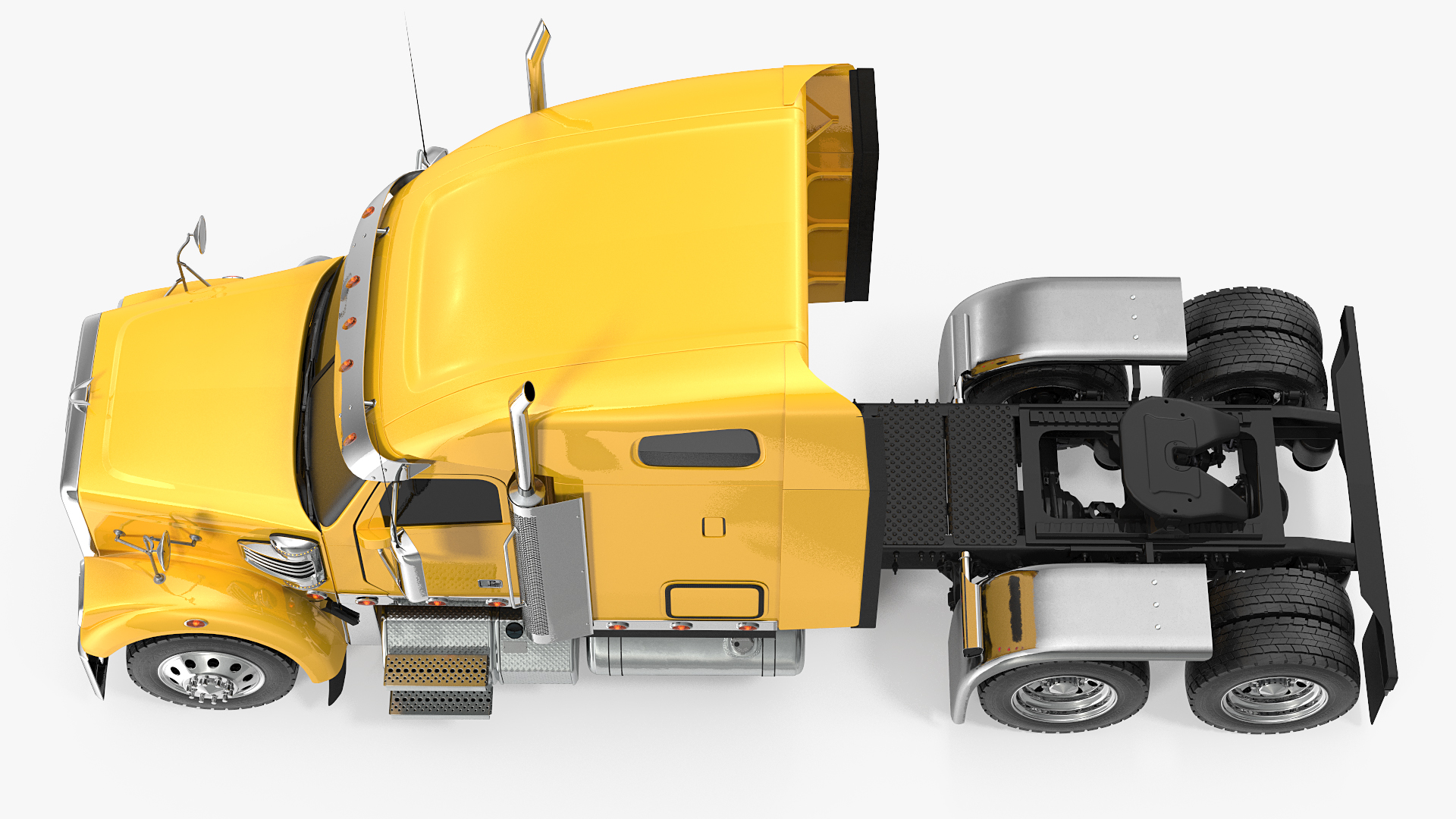 3D model Freightliner 122SD Truck Simple Interior