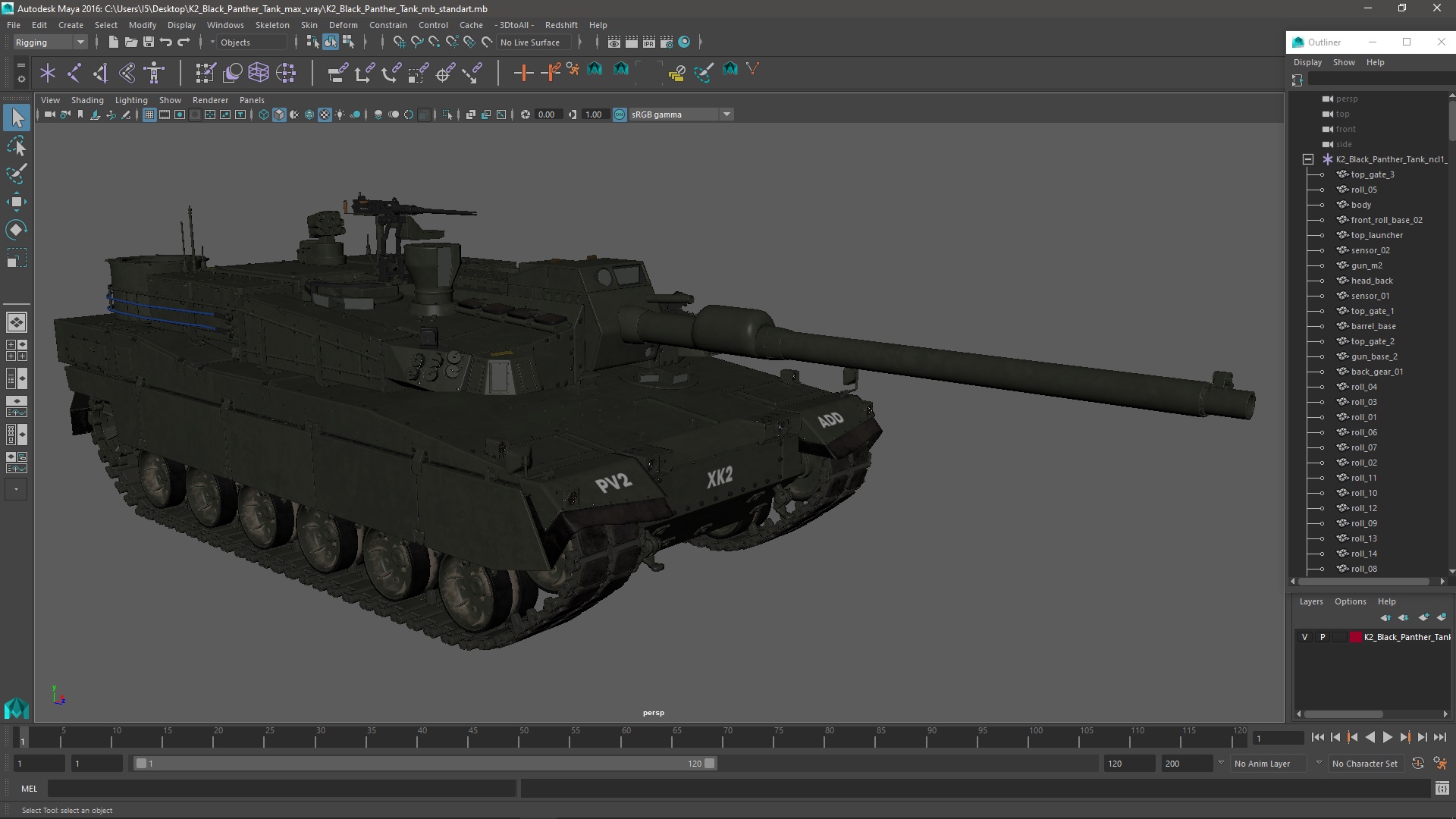 3D K2 Black Panther Tank