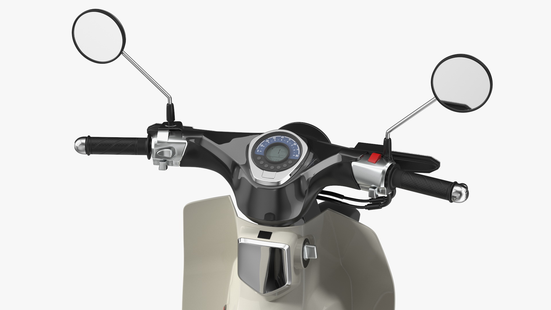 3D Vintage Scooter Black Rigged model