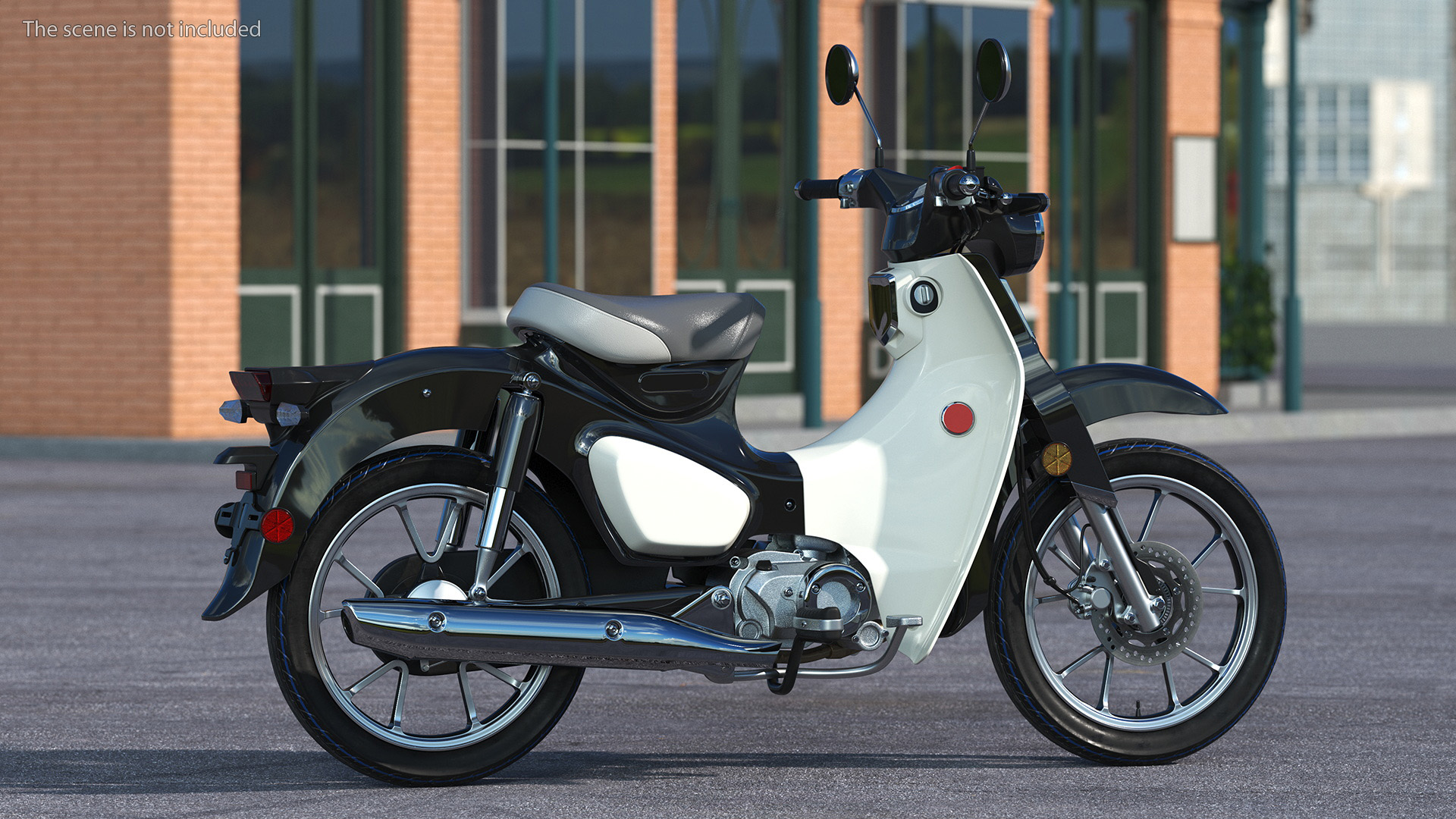 3D Vintage Scooter Black Rigged model
