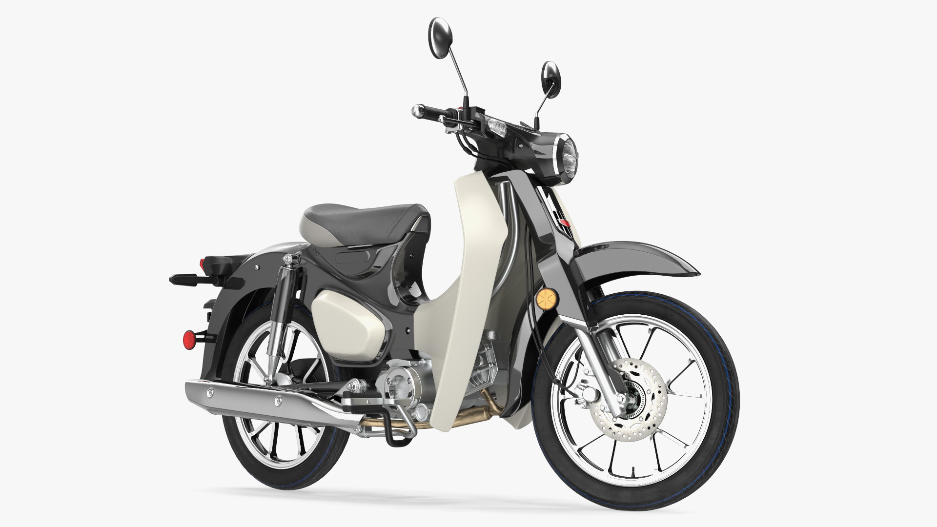 3D Vintage Scooter Black Rigged model
