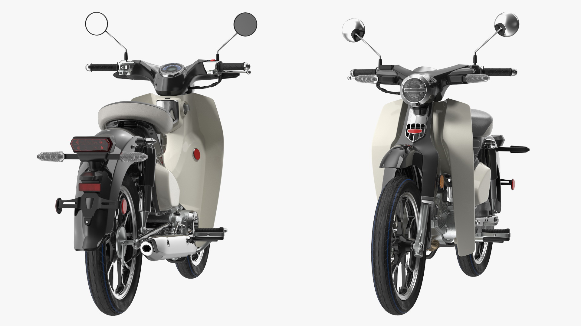 3D Vintage Scooter Black Rigged model