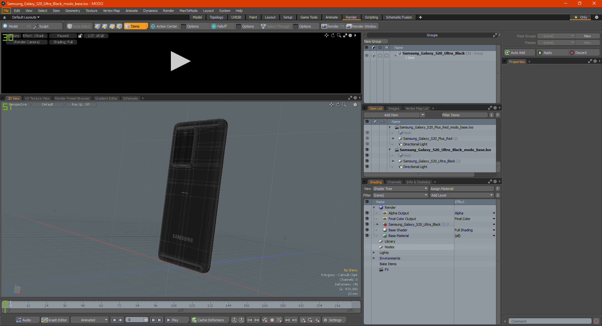 3D model Samsung Galaxy S20 Ultra Black