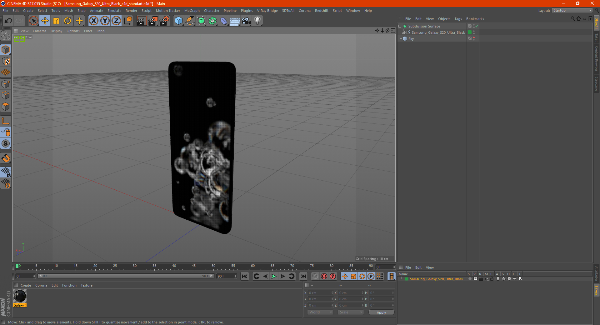 3D model Samsung Galaxy S20 Ultra Black