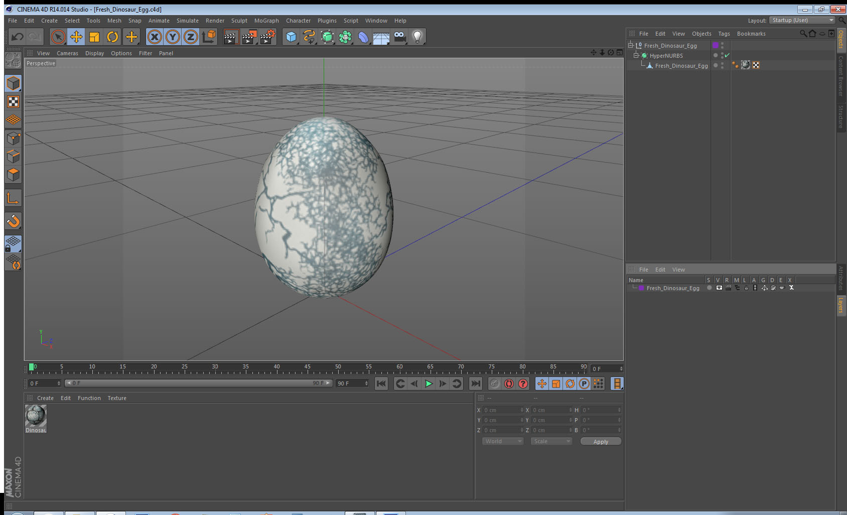 3D Fresh Dinosaur Egg model
