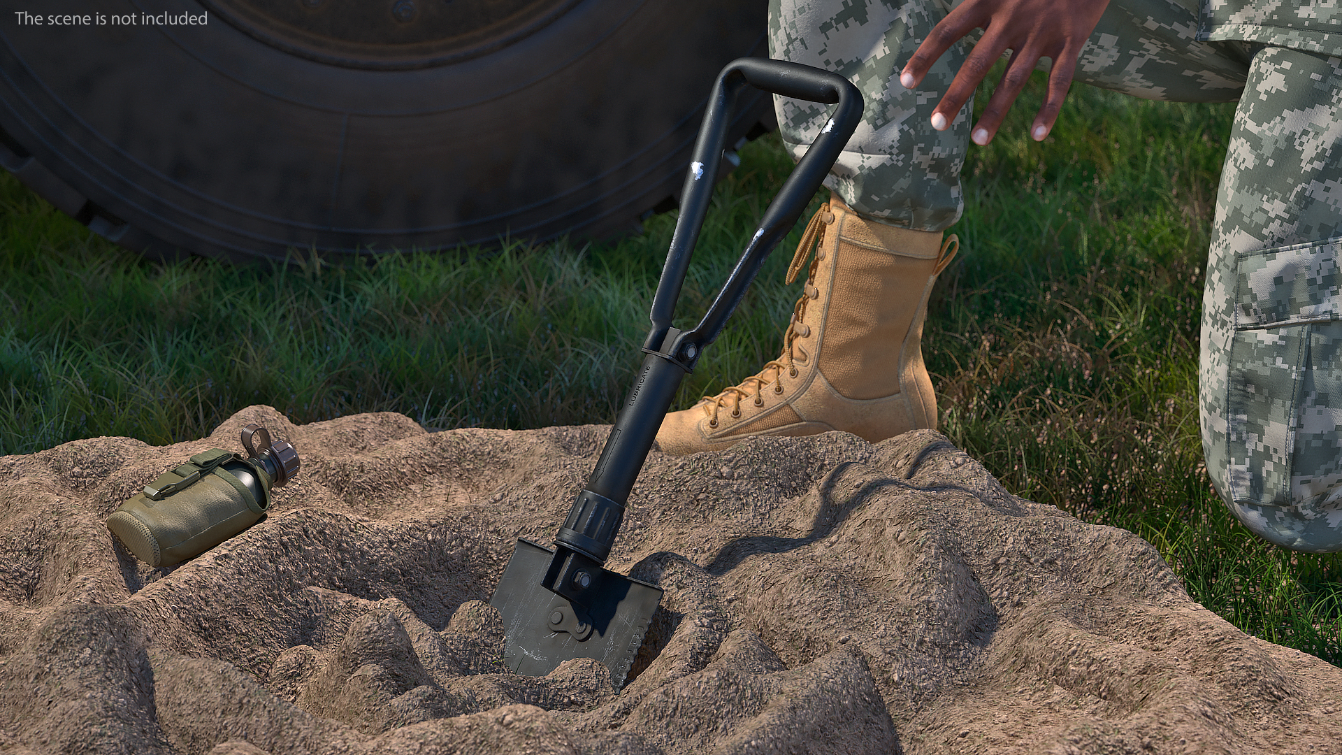 3D Used US GI Military Entrenching Shovel model