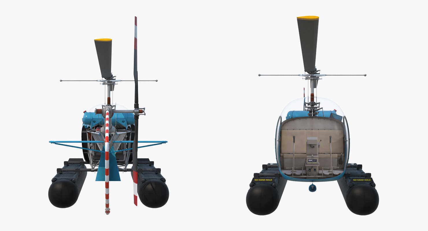 Bell 47 On Floats Police 3D model