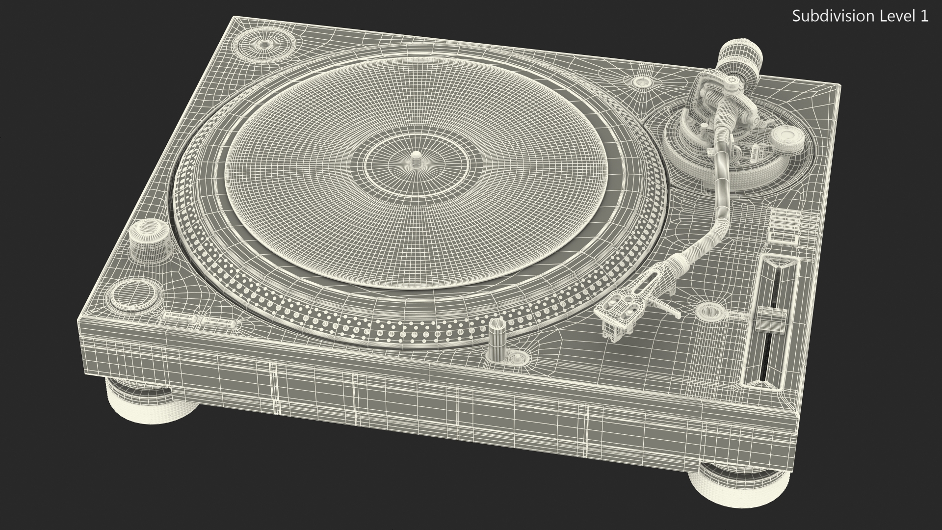 3D model DJ Turntable Pioneer PLX 1000 With Vinyl
