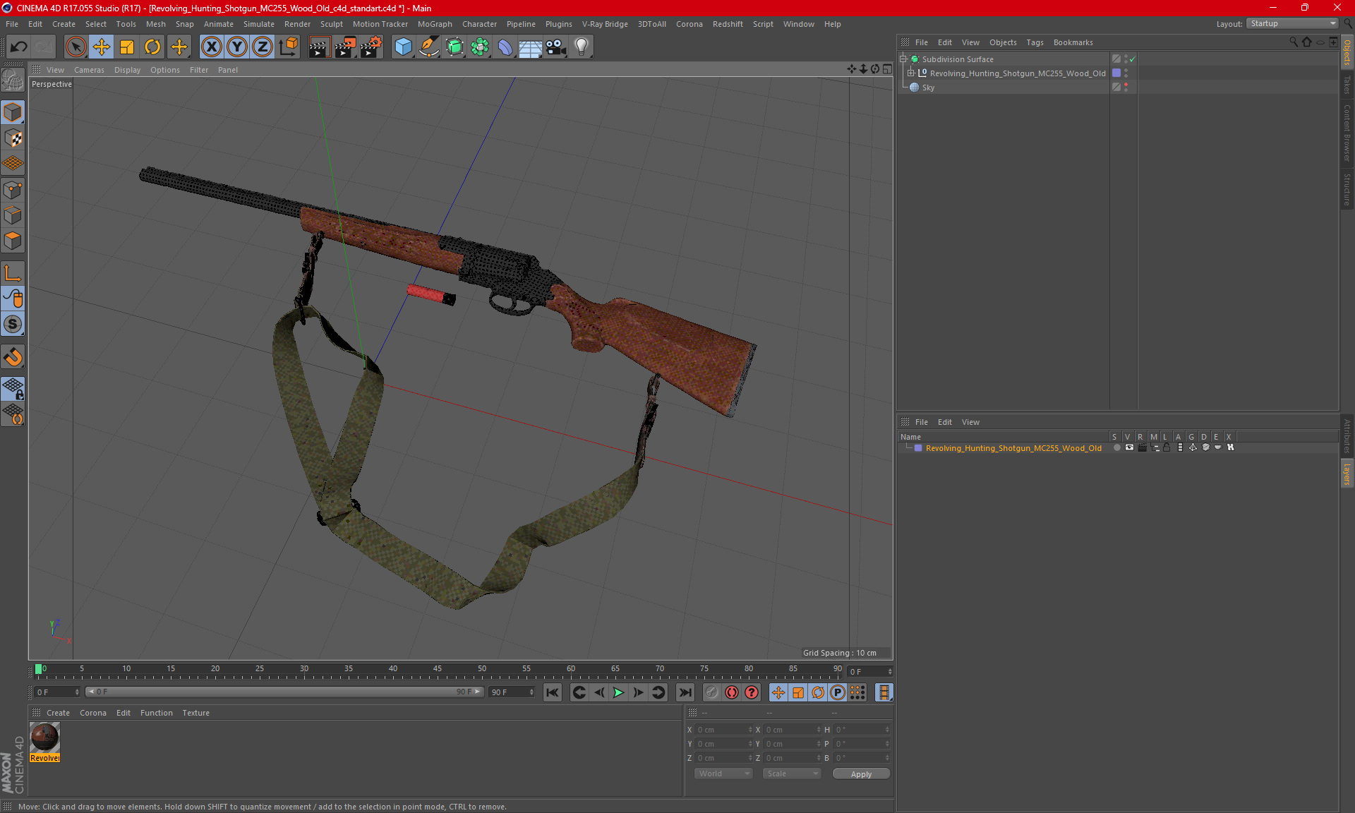 3D model Revolving Hunting Shotgun MC255 Wood Old