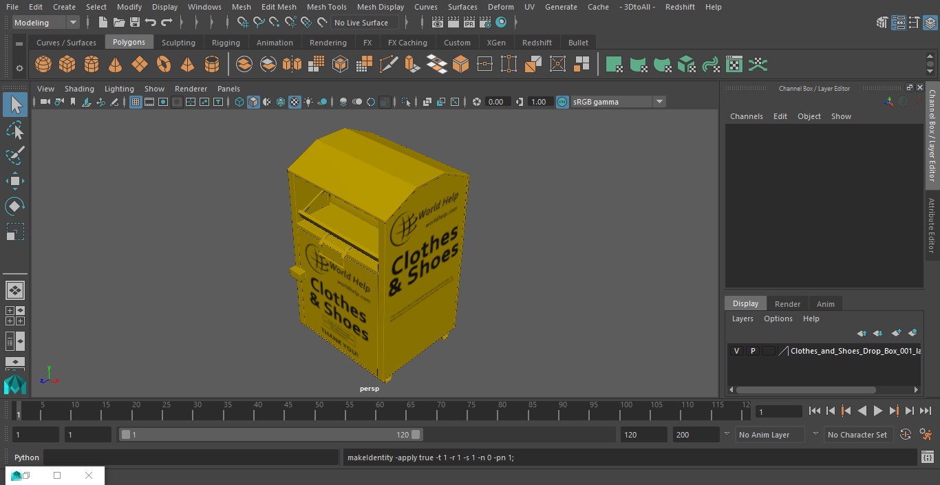 3D Clothes and Shoes Drop Box