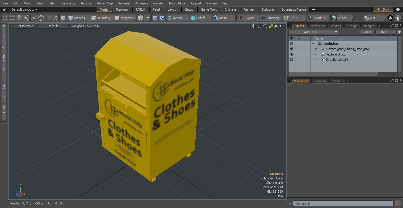 3D Clothes and Shoes Drop Box