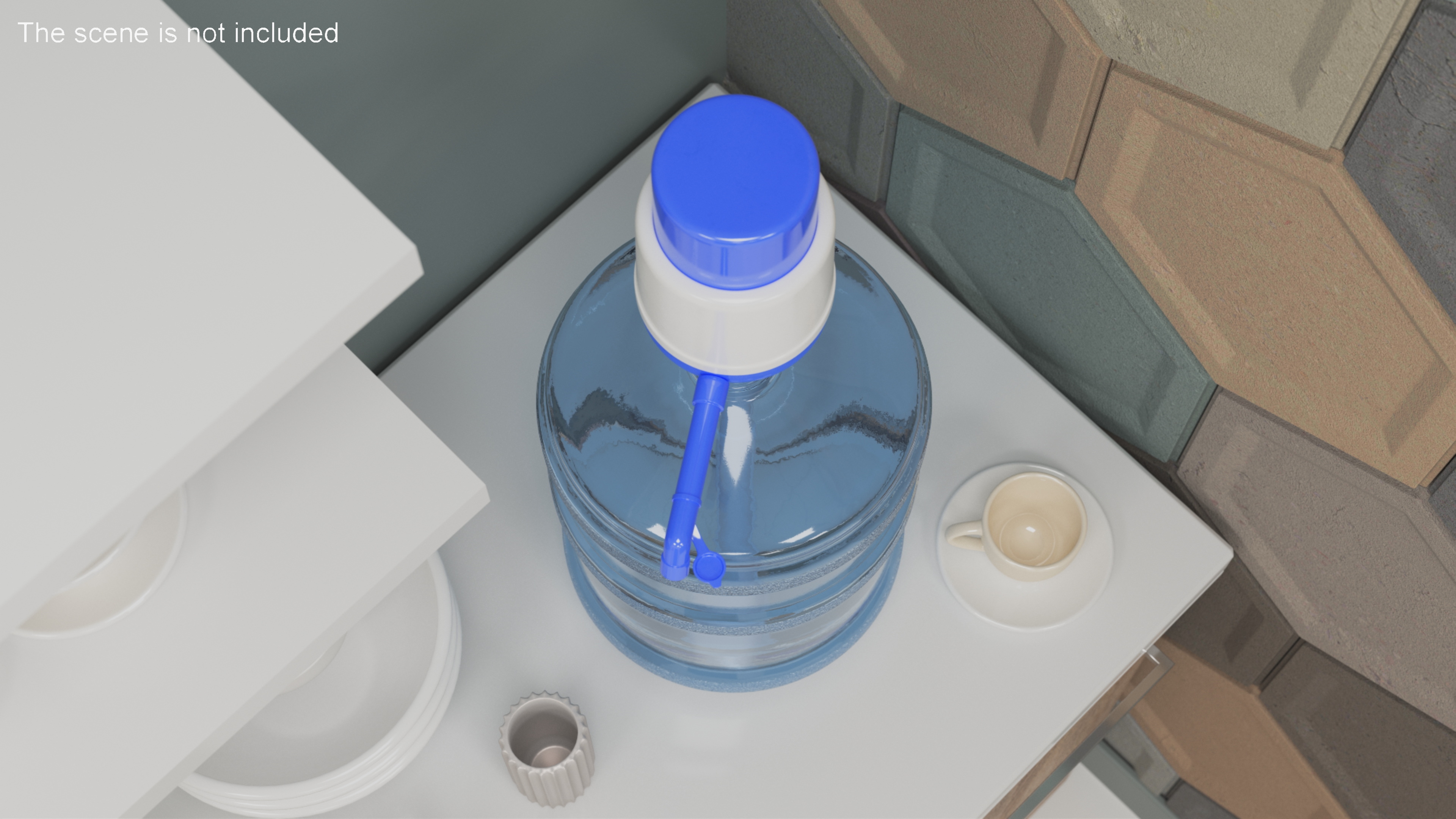 3D Hand Press Water Dispenser Tap with 20L Bottle