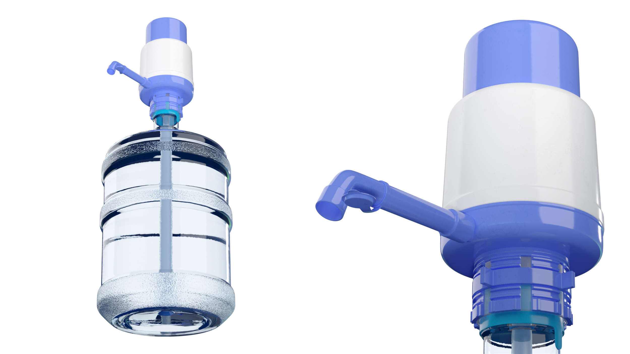 3D Hand Press Water Dispenser Tap with 20L Bottle