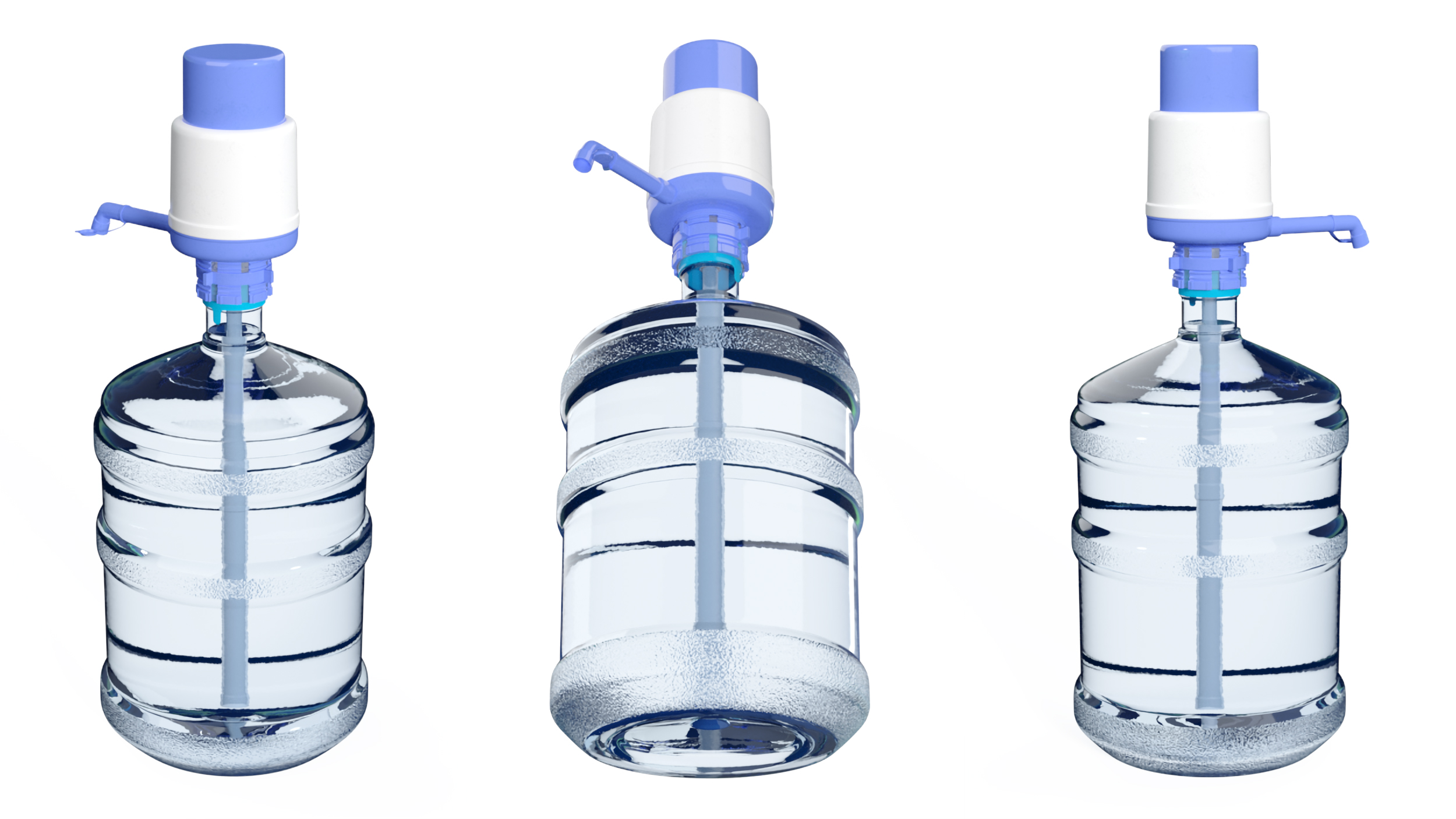 3D Hand Press Water Dispenser Tap with 20L Bottle