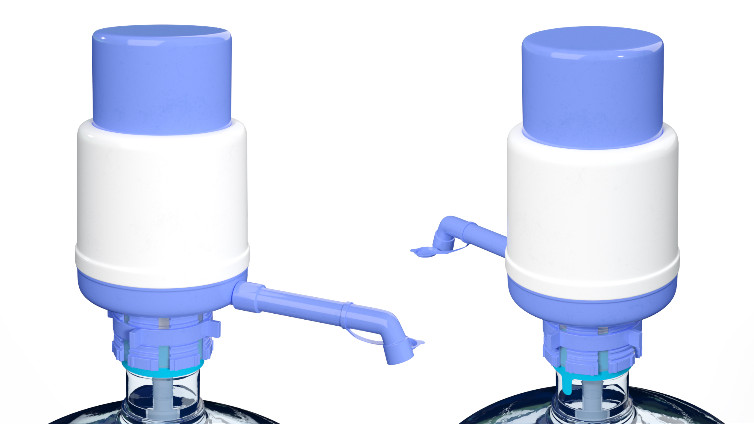 3D Hand Press Water Dispenser Tap with 20L Bottle