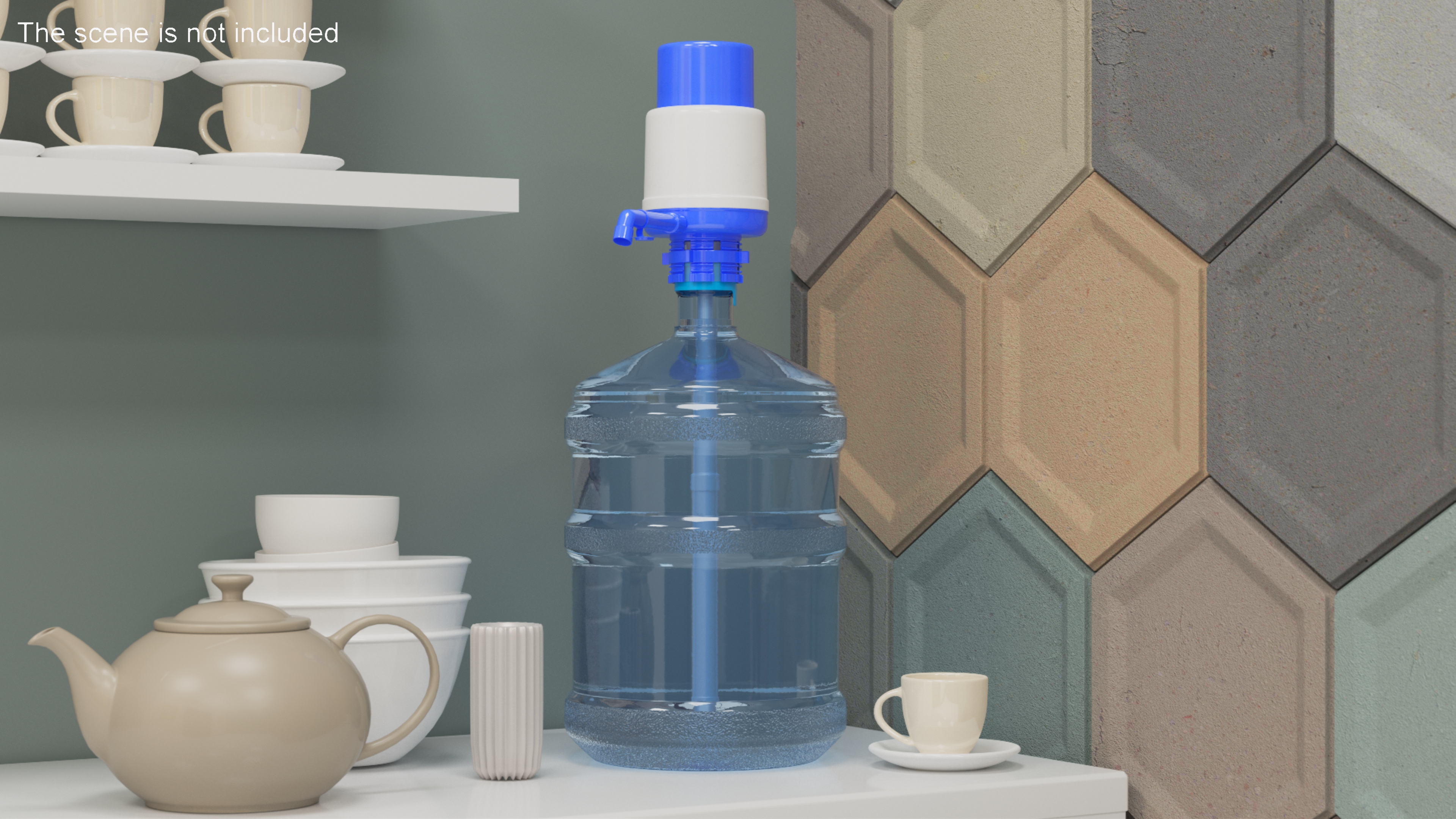 3D Hand Press Water Dispenser Tap with 20L Bottle