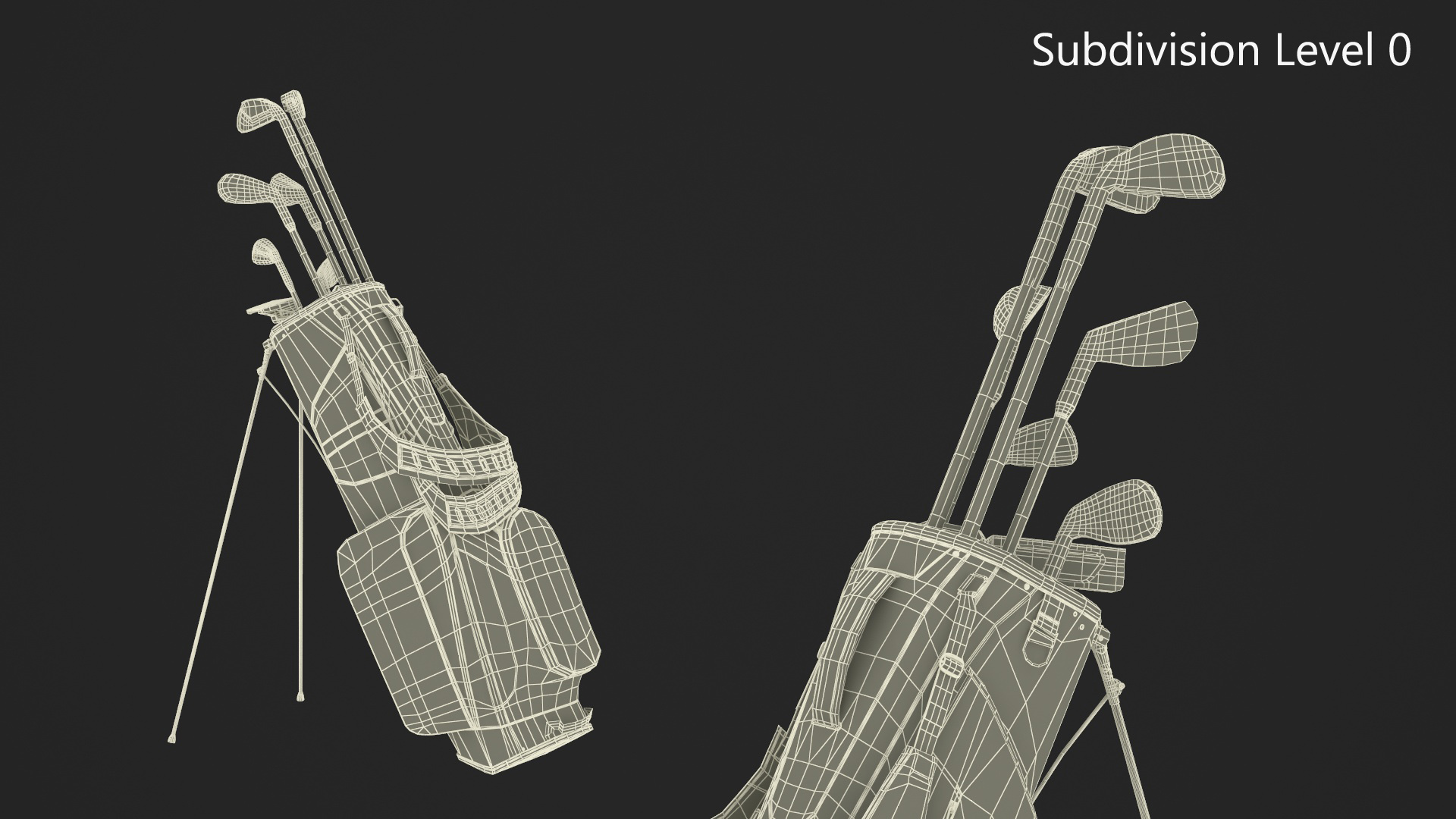 Golf Bag with Clubs 3D model