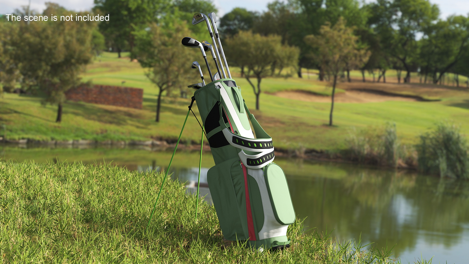Golf Bag with Clubs 3D model