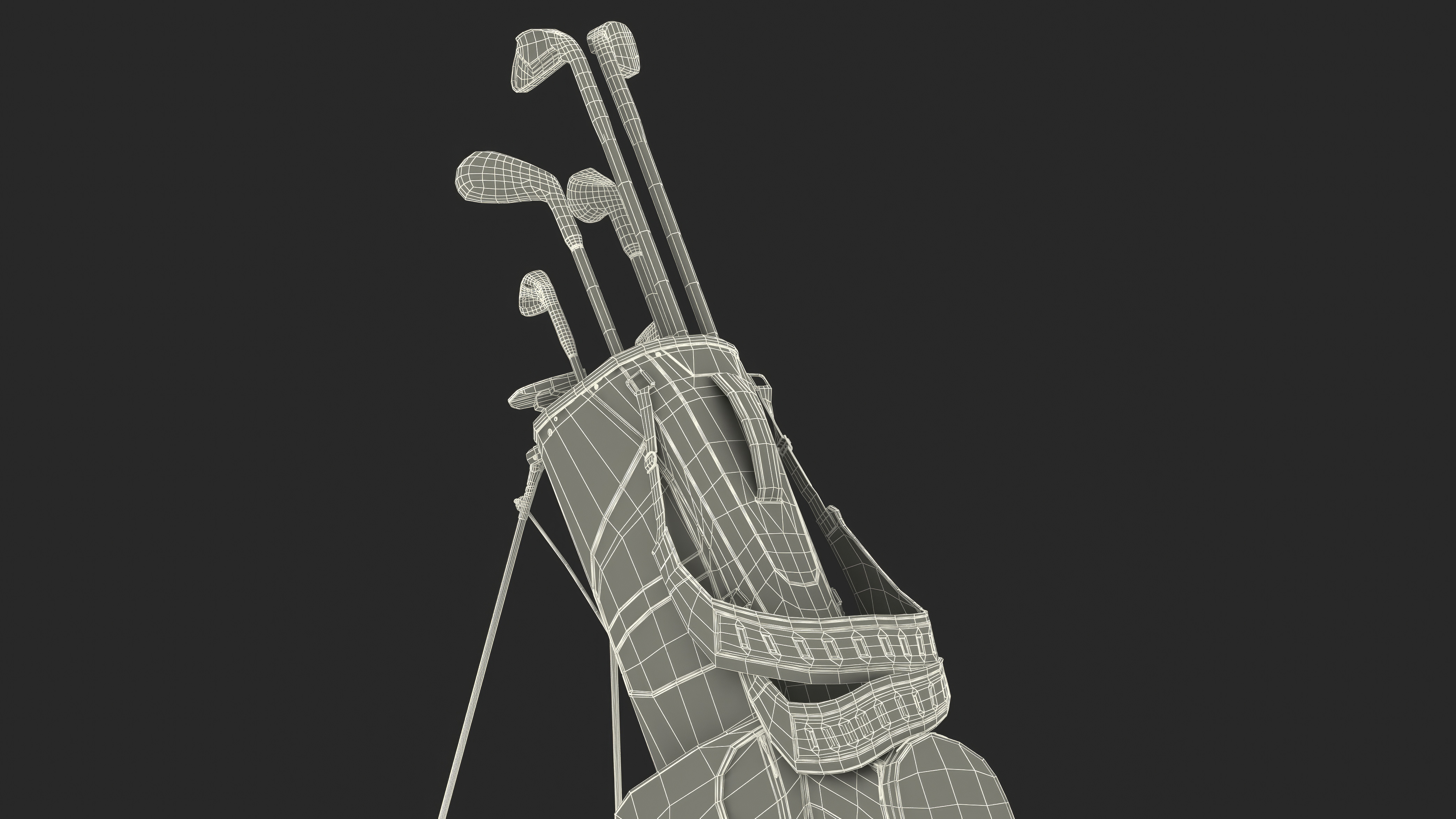 Golf Bag with Clubs 3D model