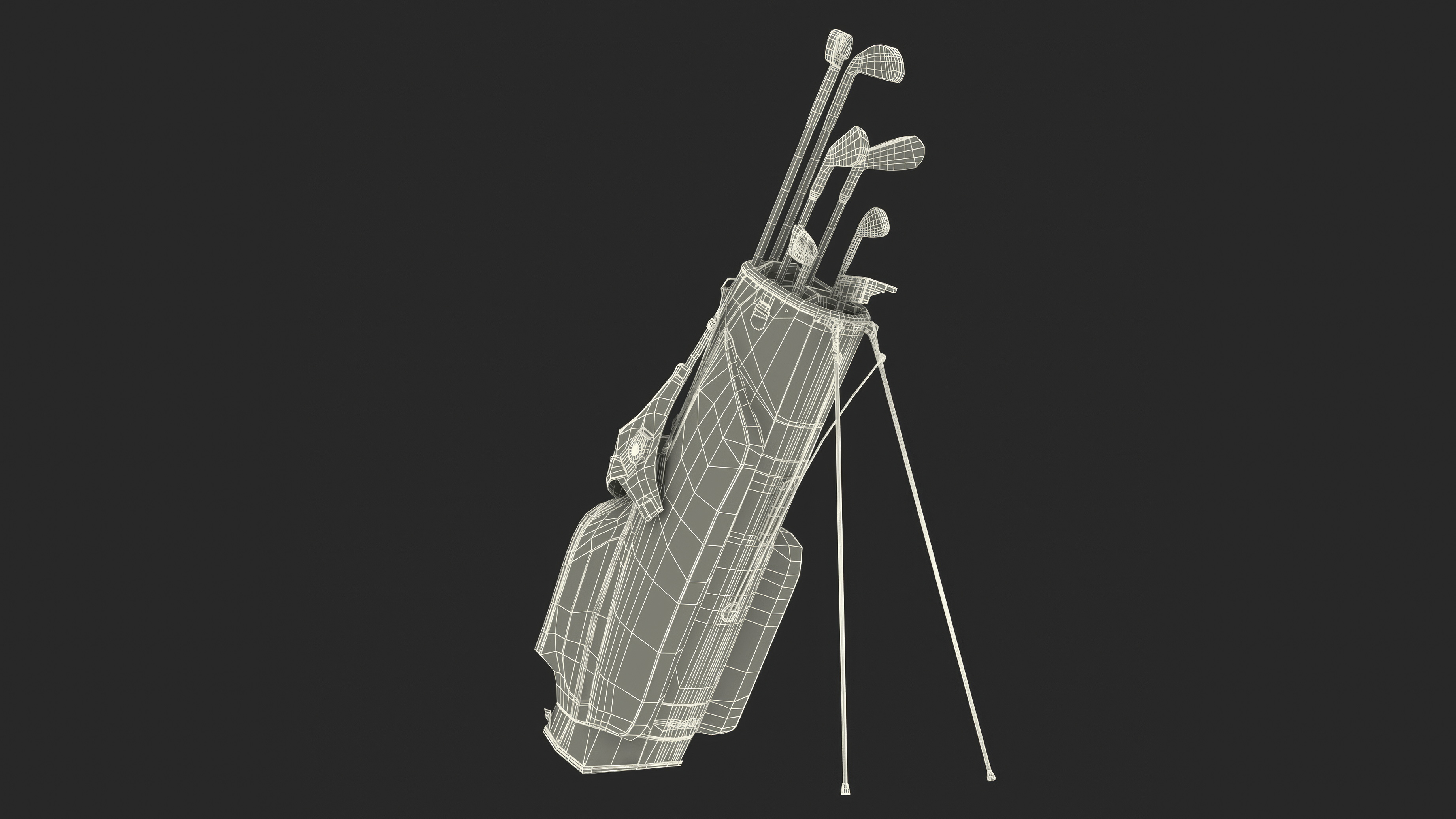 Golf Bag with Clubs 3D model