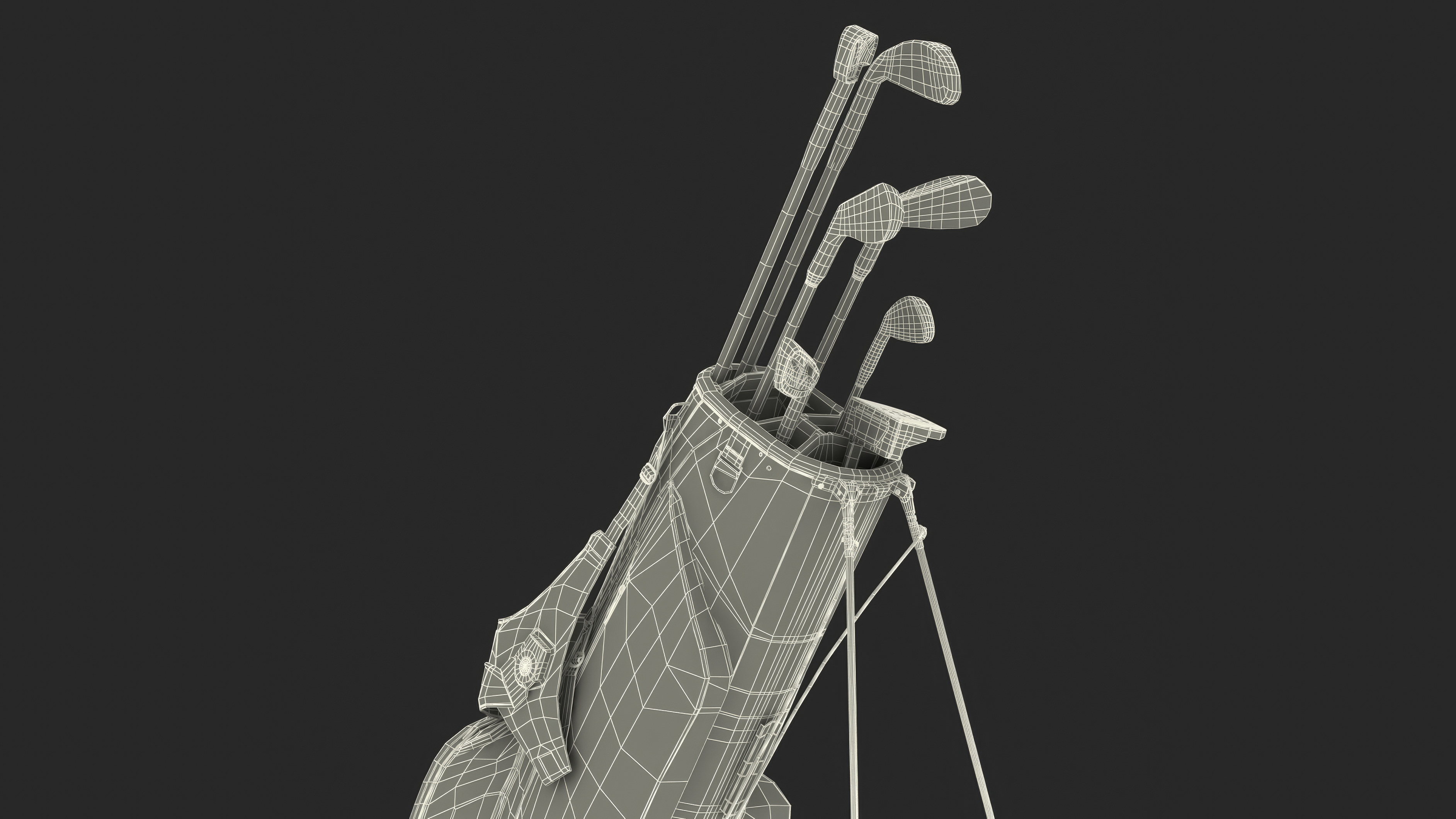 Golf Bag with Clubs 3D model