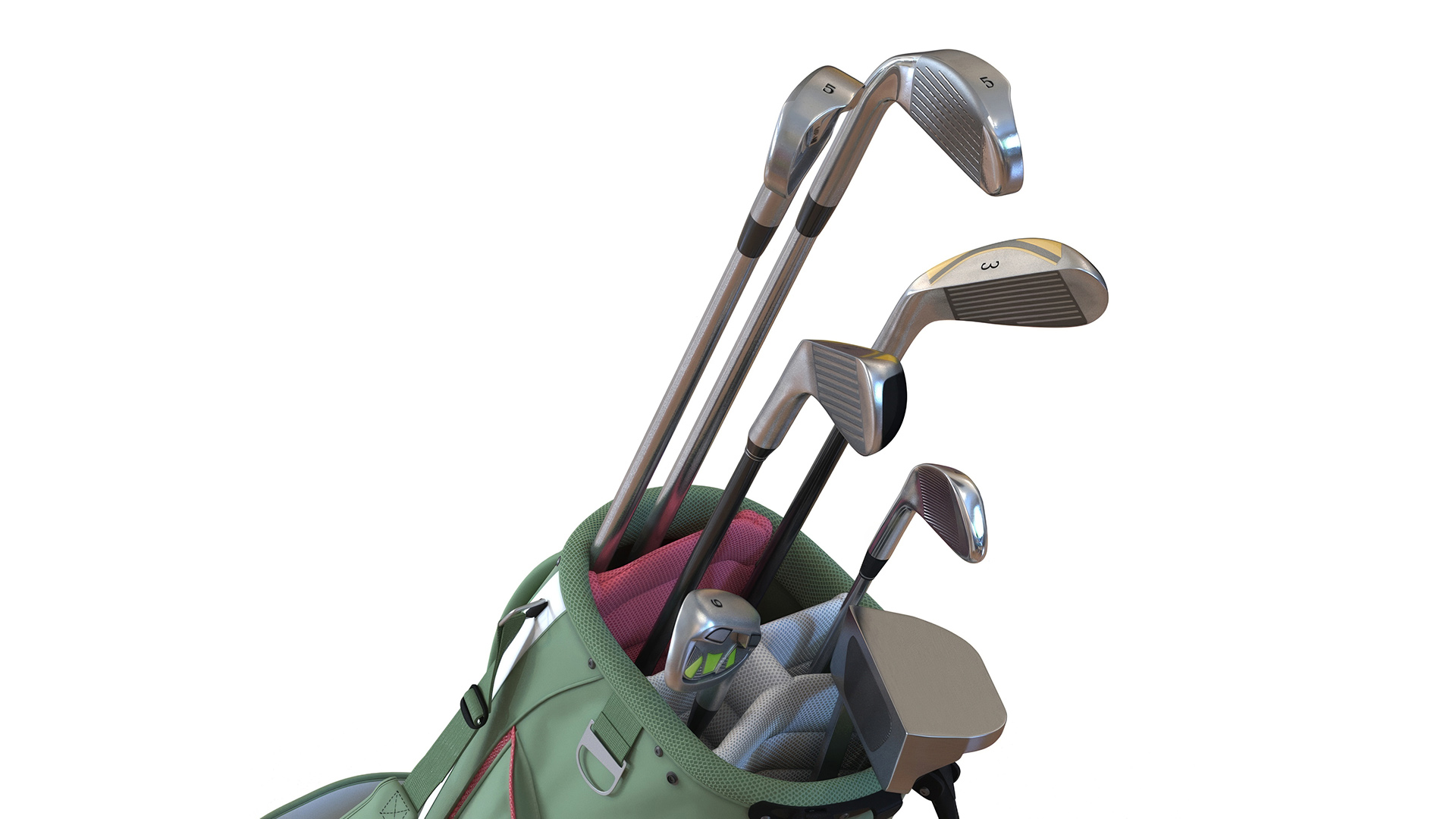 Golf Bag with Clubs 3D model