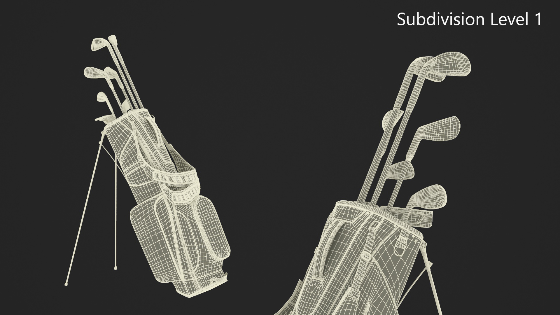 Golf Bag with Clubs 3D model