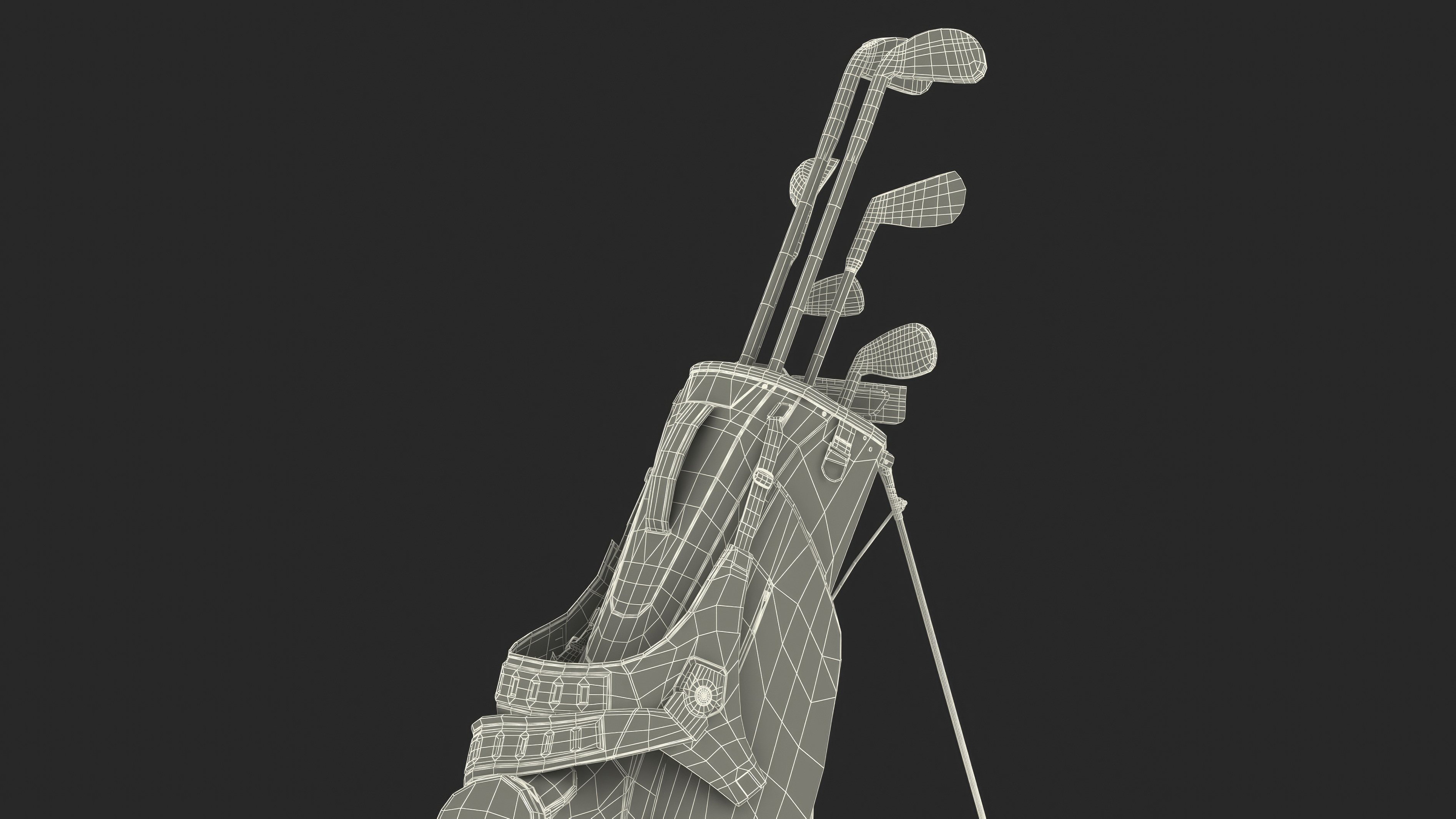 Golf Bag with Clubs 3D model